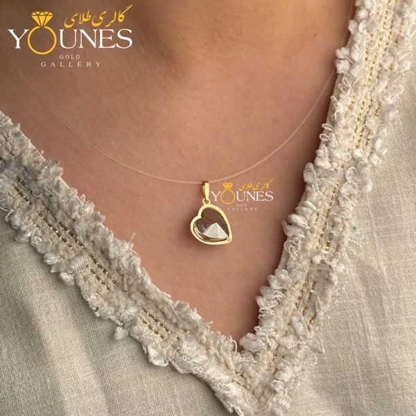 آویز طلا سواروسکی قلبی طوسی